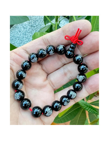 Brazalete de Obsidiana Negra Tibetano Budista Unisex