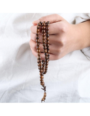 Collar Mala de Madera Natural Nupuyai 108 Cuentas Unisex