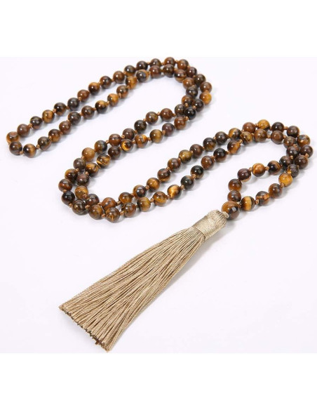 Collar Mala de Beads Chakra 50cm BALIBALI Ojo de Tigre