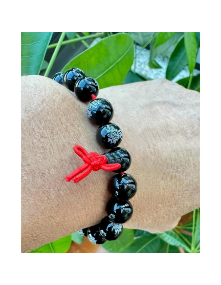 Brazalete de Obsidiana Negra Tibetano Budista Unisex