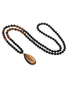 Collar de Cuentas Mala 108 COAI con Colgante Gota Onyx
