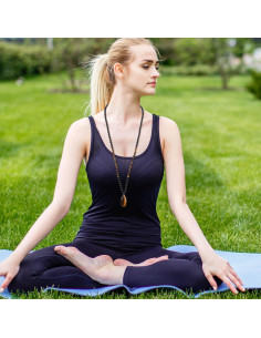 Collar de Cuentas Mala 108 COAI con Colgante Gota Onyx 2