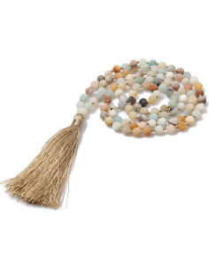 Collar de Mala BALIBALI 50cm de Amazonita con Borla 8cm 2