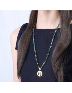 Collar Mala COAI 108 Cuentas Ágata India 6mm Árbol de la Vida 2