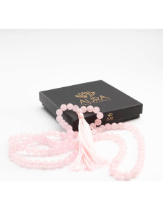 Collar Japamala AURA 108 Cuentas de Cuarzo Rosa 8 mm 2