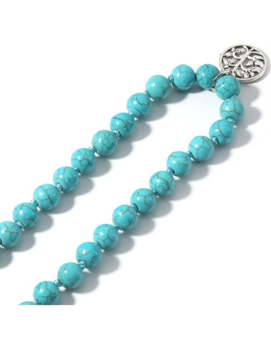 Collar de Cuentas Mala COLORFUL BLING 8MM Piedra Natural