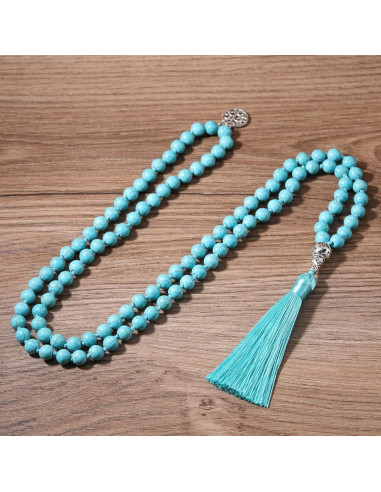 Collar de Cuentas Mala COLORFUL BLING 8MM Piedra Natural