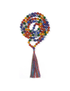 Collar de 108 cuentas de piedra 7 chakras Jain Global 8mm