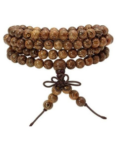 Pulsera de Cuentas de Lava 108 Eigso 6mm Wengu Unisex