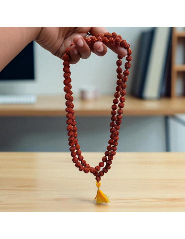 Mala Japa Rudraksha 7mm Certificada con Bolsa Gomukhi