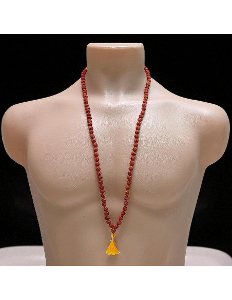 Mala Japa Rudraksha 7mm Certificada con Bolsa Gomukhi