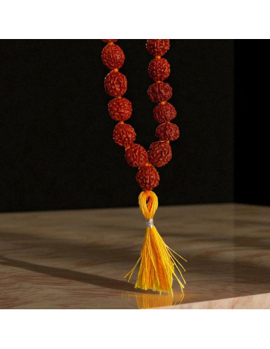 Mala Japa Rudraksha 7mm Certificada con Bolsa Gomukhi