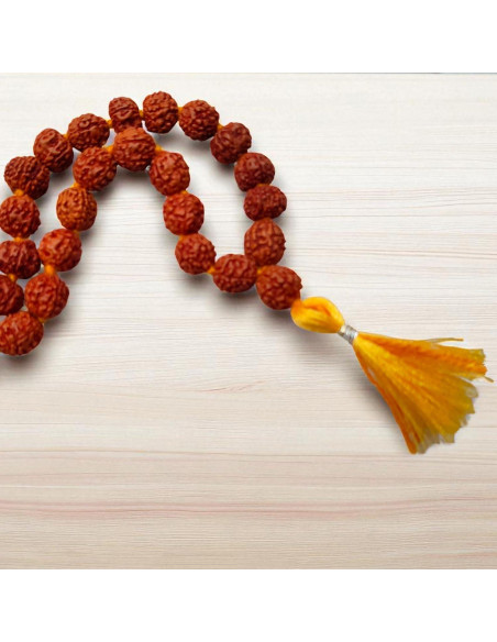 Mala Japa Rudraksha 7mm Certificada con Bolsa Gomukhi