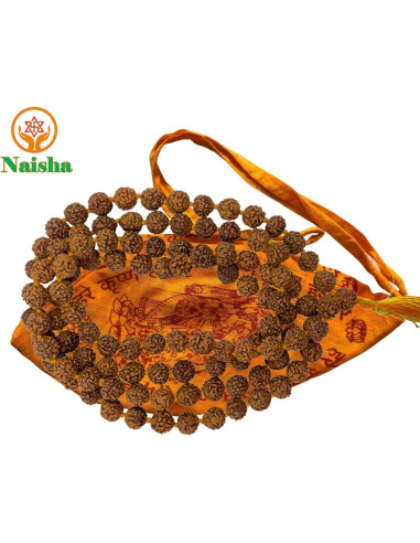 Mala de Japa NAISHA de Rudraksha 108 cuentas para Meditación