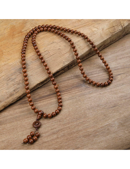 Pulsera Mala de Cuentas de Madera Natural FAZOVIN 108 Cuentas 10 mm Pulsera Mala de Cuentas de Madera Natural FAZOVIN 108 Cuentas 10 mm