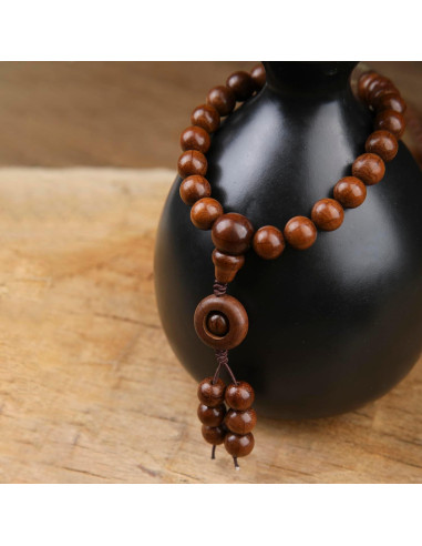 Pulsera Mala de Cuentas de Madera Natural FAZOVIN 108 Cuentas 10 mm