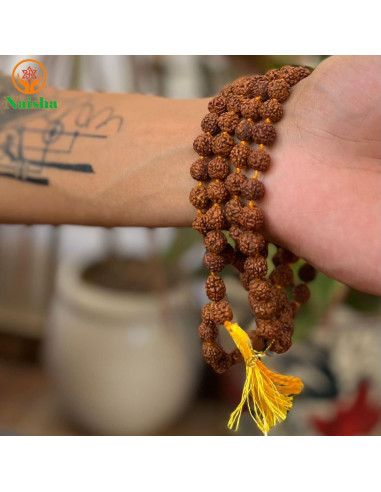 Mala de Japa NAISHA de Rudraksha 108 cuentas para Meditación