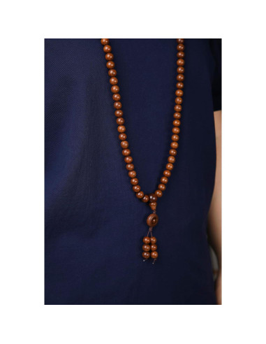 Pulsera Mala de Cuentas de Madera Natural FAZOVIN 108 Cuentas 10 mm