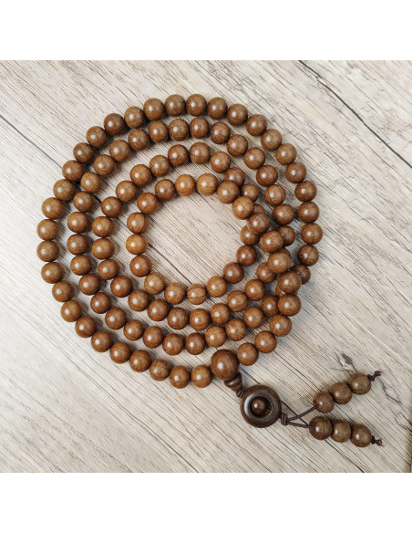 Pulsera Mala de Cuentas de Madera Natural FAZOVIN 108 Cuentas 10 mm Pulsera Mala de Cuentas de Madera Natural FAZOVIN 108 Cuentas 10 mm