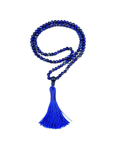 Collar Mala Lápiz Lazuli 108 cuentas 6 mm para meditación
