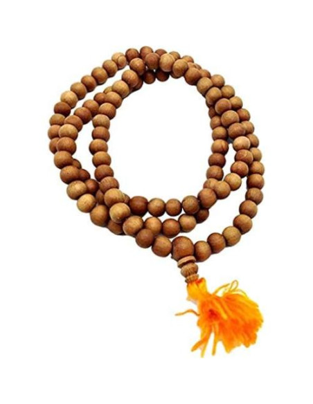 Collar Japa Mala de Sándalo Tibetano 108 Cuentas 8mm - Hecho a Mano
