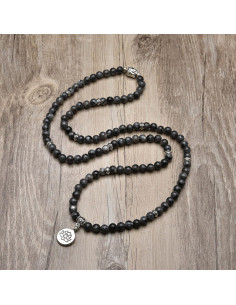 Pulsera Mala de Labradorita 108 cuentas 6mm con encanto Buda 2