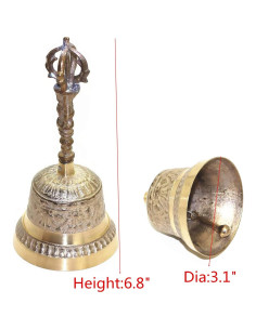 Campana de Mano de Latón Vintage 17.3 cm para Recepción 2