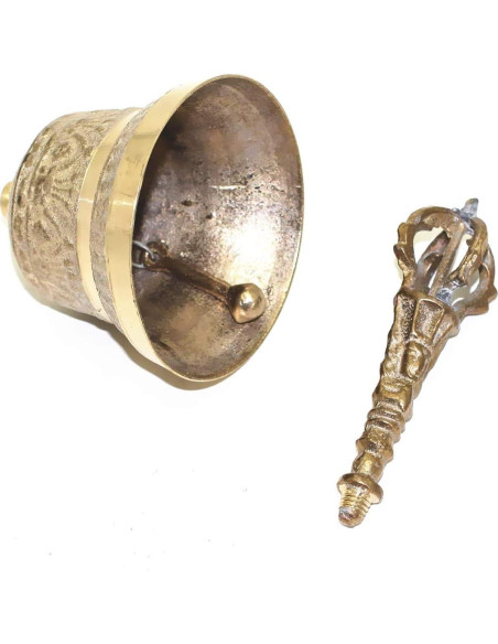 Campana de Mano de Latón Vintage 17.3 cm para Recepción