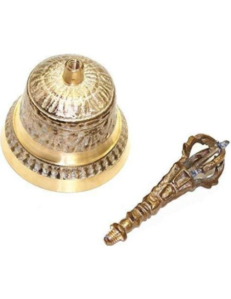 Campana de Mano de Latón Vintage 17.3 cm para Recepción
