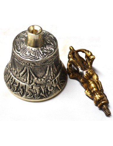 Campana de Mano Tibetana Dorje Vajra 10 cm - Hecha a Mano