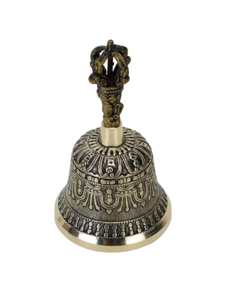 Campana de Mano Tibetana Dorje Vajra 12.7 cm Latón Hecha a Mano