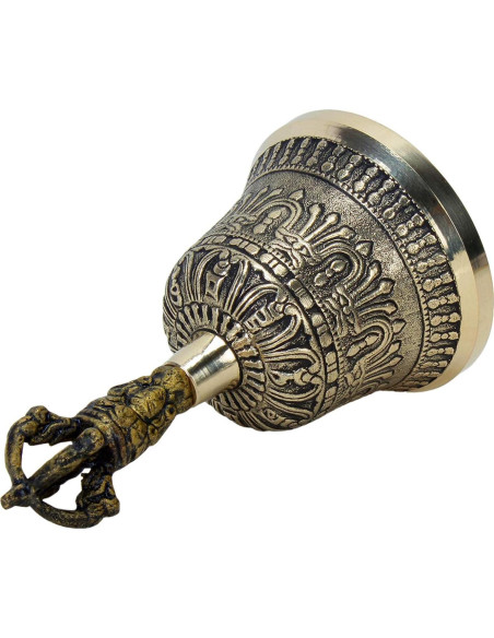 Campana de Mano Tibetana Dorje Vajra 12.7 cm Latón Hecha a Mano