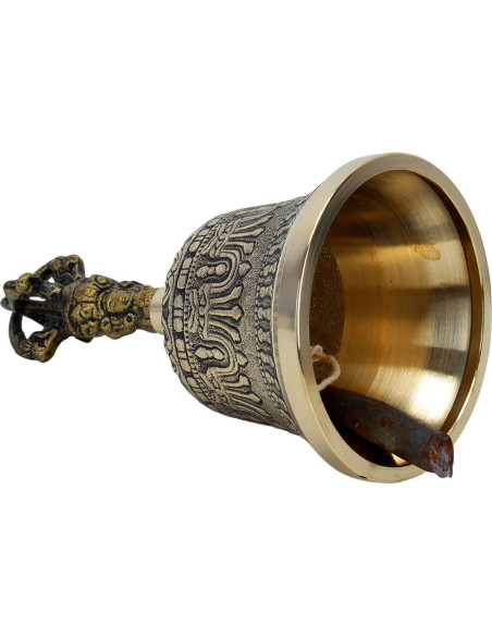 Campana de Mano Tibetana Dorje Vajra 12.7 cm Latón Hecha a Mano