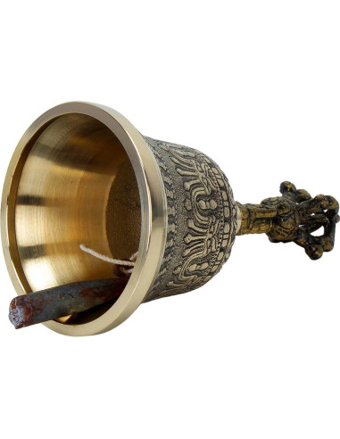 Campana de Mano Tibetana Dorje Vajra 12.7 cm Latón Hecha a Mano