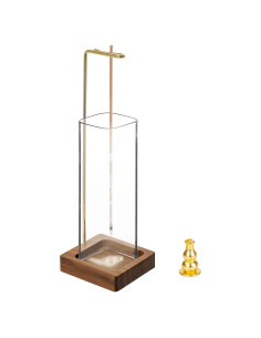 Soporte de Incienso DNZRONK con Base de Madera y Vidrio
