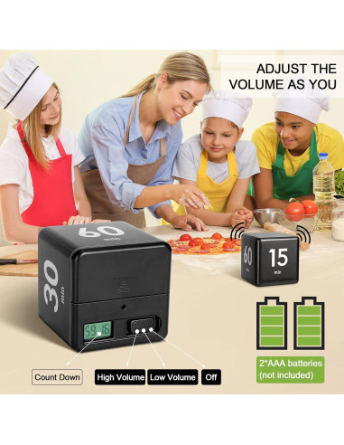 Temporizador Cubo Weewooday 15-20-30-60 Minutos Negro