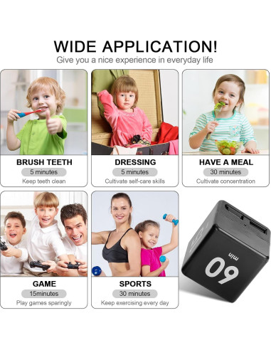 Temporizador Cubo Weewooday 15-20-30-60 Minutos Negro