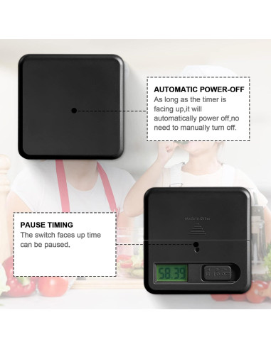 Temporizador Cubo Weewooday 15-20-30-60 Minutos Negro