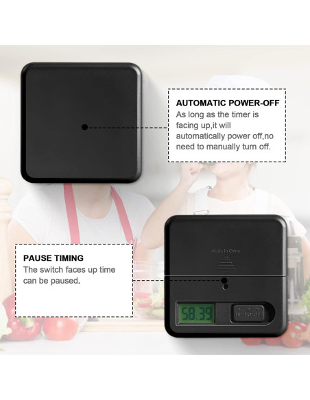 Temporizador Cubo Weewooday 15-20-30-60 Minutos Negro