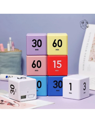 Temporizador Cubo Feilifan Rosa - Gestión del Tiempo 15-60 Min
