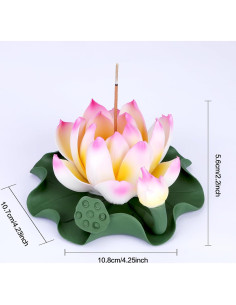 Quemador de Incienso de Cerámica Lotus WEWAYSMILE 16x16x12 cm 2