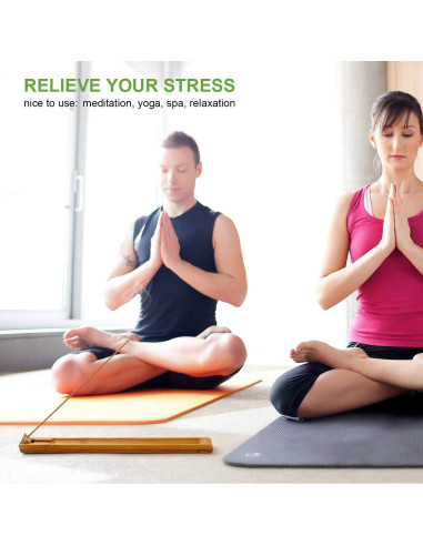 Soporte de Incienso de Madera de Bambú Cacukap Ajustable 24.9cm