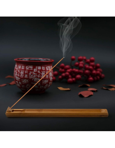 Soporte de Incienso de Madera de Bambú Cacukap Ajustable 24.9cm