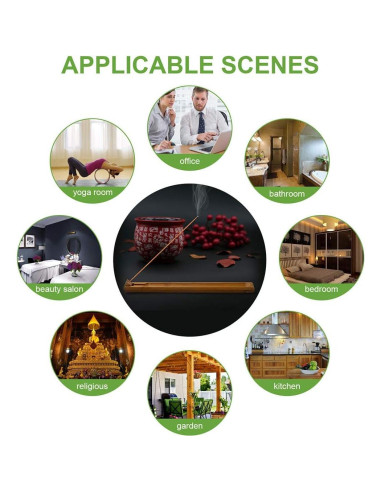 Soporte de Incienso de Madera de Bambú Cacukap Ajustable 24.9cm