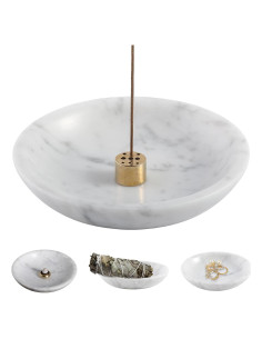 Soporte de Incienso de Mármol Carrara Koville 15.24 cm