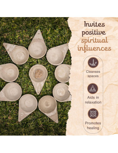 Sahumador Triangular Sagrada Madre - Incienso de Cemento 20x12x7.9cm