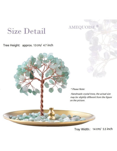 Soporte de Incienso U/D de Cristal Sanador Verde 12 cm