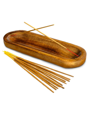 Soporte de Incienso UnitedPrime de Madera 28x10 cm Hecho a Mano