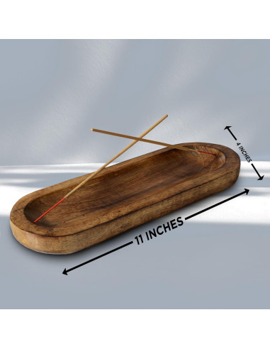 Soporte de Incienso UnitedPrime de Madera 28x10 cm Hecho a Mano