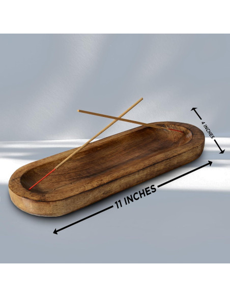 Soporte de Incienso UnitedPrime de Madera 28x10 cm Hecho a Mano